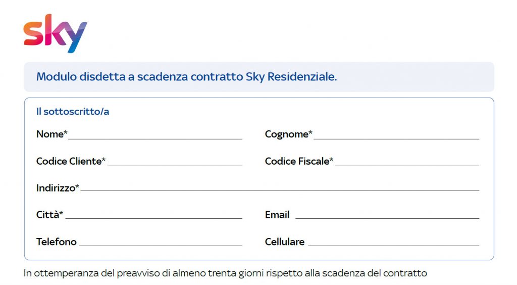 Come fare disdetta Sky online, con PEC, moduli per disdire